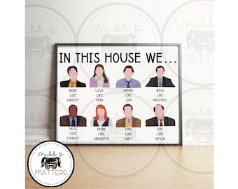The Office In This House We Minimalist Poster | Printable Wall Art | Digital Download Art | Michael Scott Picture | Funny Office Quotes