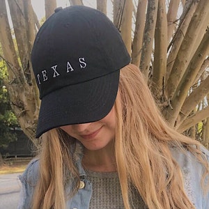 Dad Hat, Texas Dad Hat, Women&#39;s Hat, Women&#39;s Cap, Women&#39;s Dad Hat, Unisex Hat, Texas Hat, Texas State Hat, Black Hat, Texan Gift, Texan Hat