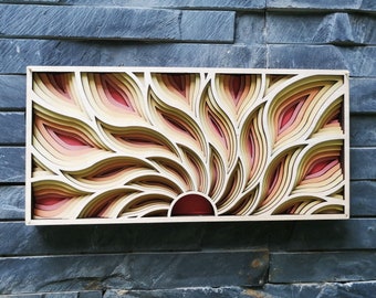 Digital files-Sunrise-Cricut SVG-CNC Laser cut Multilayer  3D Mandala-Instant download DXF vector model pattern-Home decor Wall art