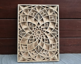Digital files-Bloom-Cricut SVG-CNC Laser cut Multilayer 3D Mandala-Instant download DXF vector model pattern-Home decor Wall art