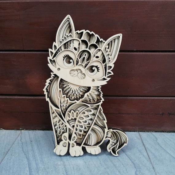 Download Digital Files Cat Cricut Svg Cnc Laser Cut Multilayer 3d Etsy