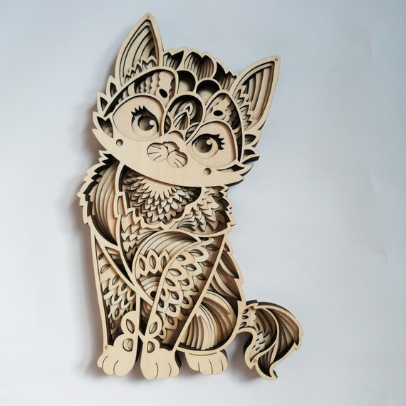 Download Digital Files Cat Cricut Svg Cnc Laser Cut Multilayer 3d Etsy
