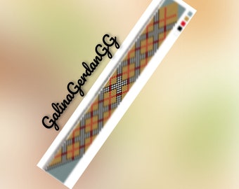 Beading Pattern for Corner Necklace – Geometric Tartan-Inspired Loom Beadwork – PDF Pattern by GalinaGerdanGG