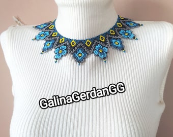 Handmade Beaded Collar Necklace – Ukrainian Ethnic Jewelry