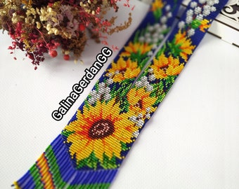 Necklace flower exquisite necklace long with fringe of handmade beads Ukrainian necklace gift ethnic decoration