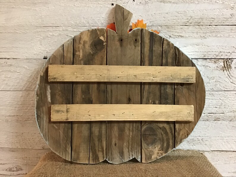 Thanksgiving Halloween Decor/ Blue Pumpkin/ Harvest Fall Autumn Decor/ Reclaimed Upcycled Barn Wood and Pallet Wood image 4