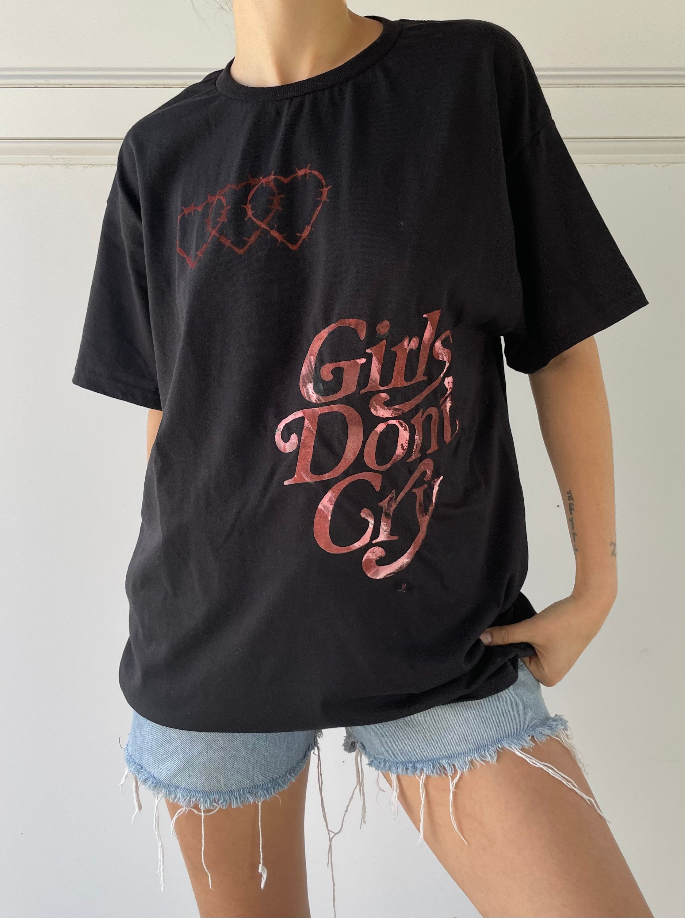 Girls Don´t Cry GDC LOGO RINGER GIRLS TEE WHITE x BLACK