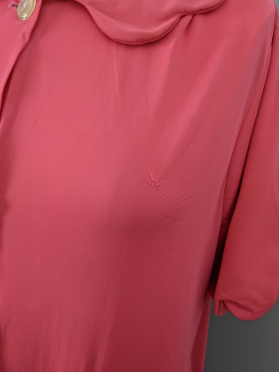 1970's Bright Pink Short Sleeved Nylon Nightgown … - image 3