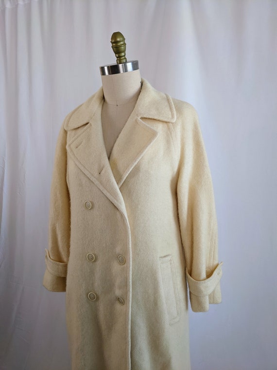 Women's Cream Vintage Evan-Picone Winter Wool Dou… - image 3