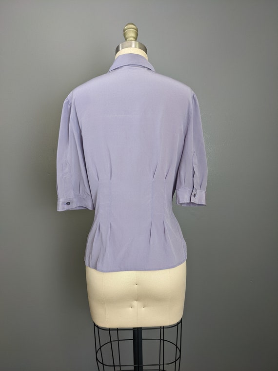 Vintage Stunning Classy Purple Silk Women's Butto… - image 2