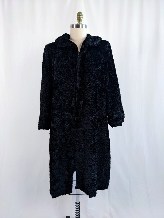 Vintage Classy Long Women's Antique Curly Black F… - image 1