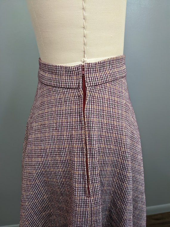 Vintage 1970's Wool Plaid A-Line Suit Skirt - image 3