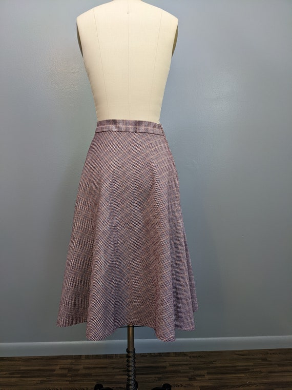 Vintage 1970's Wool Plaid A-Line Suit Skirt - image 2
