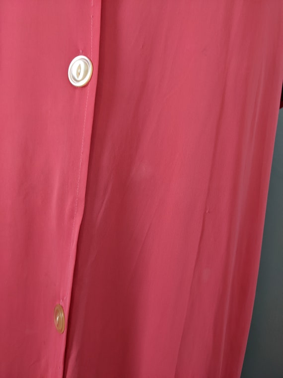 1970's Bright Pink Short Sleeved Nylon Nightgown … - image 5