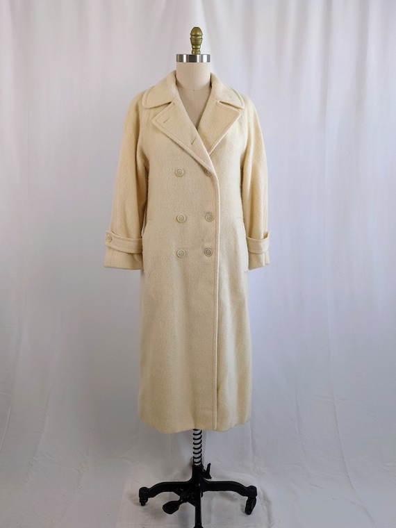 Women's Cream Vintage Evan-Picone Winter Wool Dou… - image 1