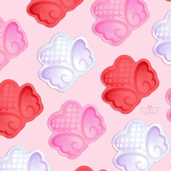 MINI MOLD! Wafer Heart Cookie and Little Wings Silicone Mold