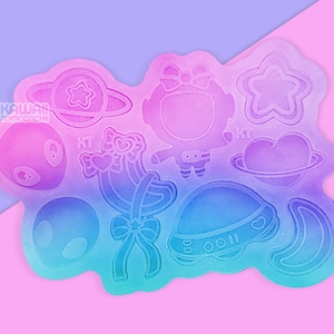 Kawaii Space Themed Silicone Mold Palette of Designs