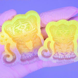 Tiger With Tail Dangle Shaker or NON-Shaker Silicone Mold for Resin Casting