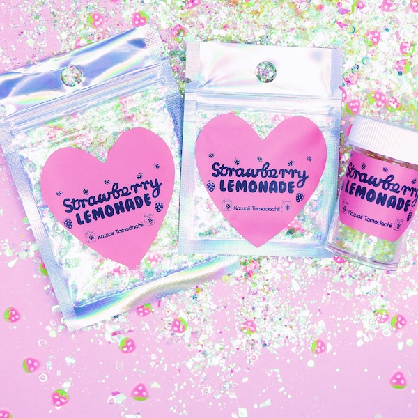 Strawberry Lemonade Glitter/Fimo Hybrid Mix for Resin, Slime, Etc. Crafts