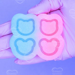 Kawaii Kitty / Bear Head Mini Shakers Silicone Mold For Resin Casting