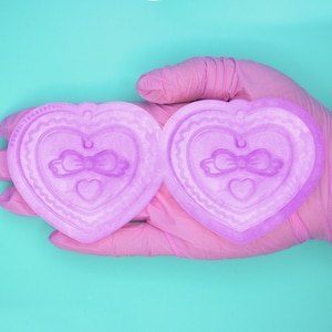 Ruffle Heart &quot;Hoop&quot; Style Earrings Silicone Mold for Resin Casting (Includes Optional Charm Mold!)