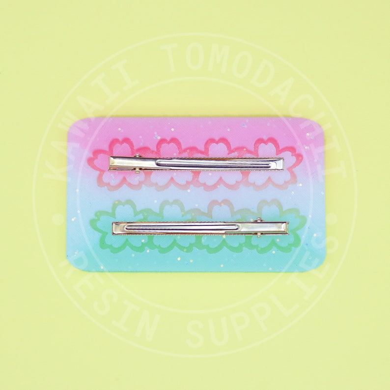 4 Sakura Shaker Barrettes Long Row Style With or Without Clips Silicone Mold for RESIN Casting