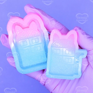 Gabby&#39;s Dollhouse Kitty Dollhouse Shaker & NON-Shaker Handmade Silicone Molds