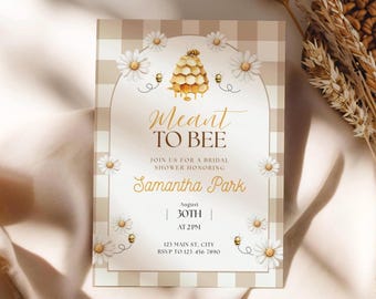 Meant to Bee Bridal Shower Invitation, Honey Bridal Shower, Bee Bridal Shower Invite