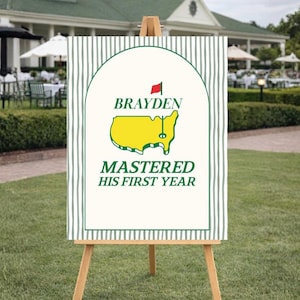 Willkommensschild zum ersten Geburtstag eines Meisters, Schild zum ersten Geburtstag eines Meisters, Golf-Geburtstag zum ersten Mal, Golf-Geburtstag zum ersten Mal (0226)