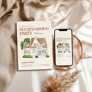 Housewarming Party Invitation, House Warming Invite Canva Template, New Home Party Invitation, House Warming Party Evite Template