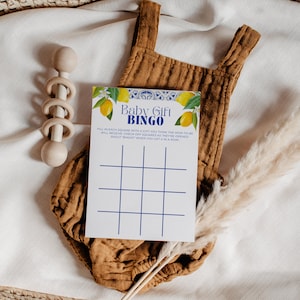 Lemon Baby Shower Game: Gift Bingo Printable (Instant Download, 5x7&quot; PDF) (0109)