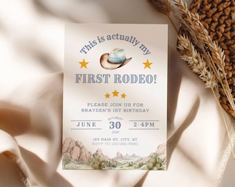 First Rodeo Invitation, My First Rodeo Invitation, Cowboy Birthday Invite, Boy 1st Birthday Invites