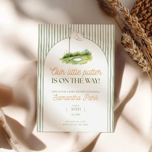 Golf Baby Shower Invitation, Little Putter Baby Shower, A Little Putter is on the Way, Country Club Baby Shower Invite, Golfing Baby Shower