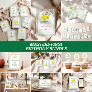Masters First Birthday Bundle, Mastered His First Year Birthday, Golf 1st Birthday, Golfing First Birthday, Birthday Par-Tee (0226)