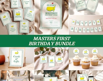 Masters First Birthday Bundle, Mastered His First Year Birthday, Golf 1st Birthday, Golfing First Birthday, Birthday Par-Tee (0226)
