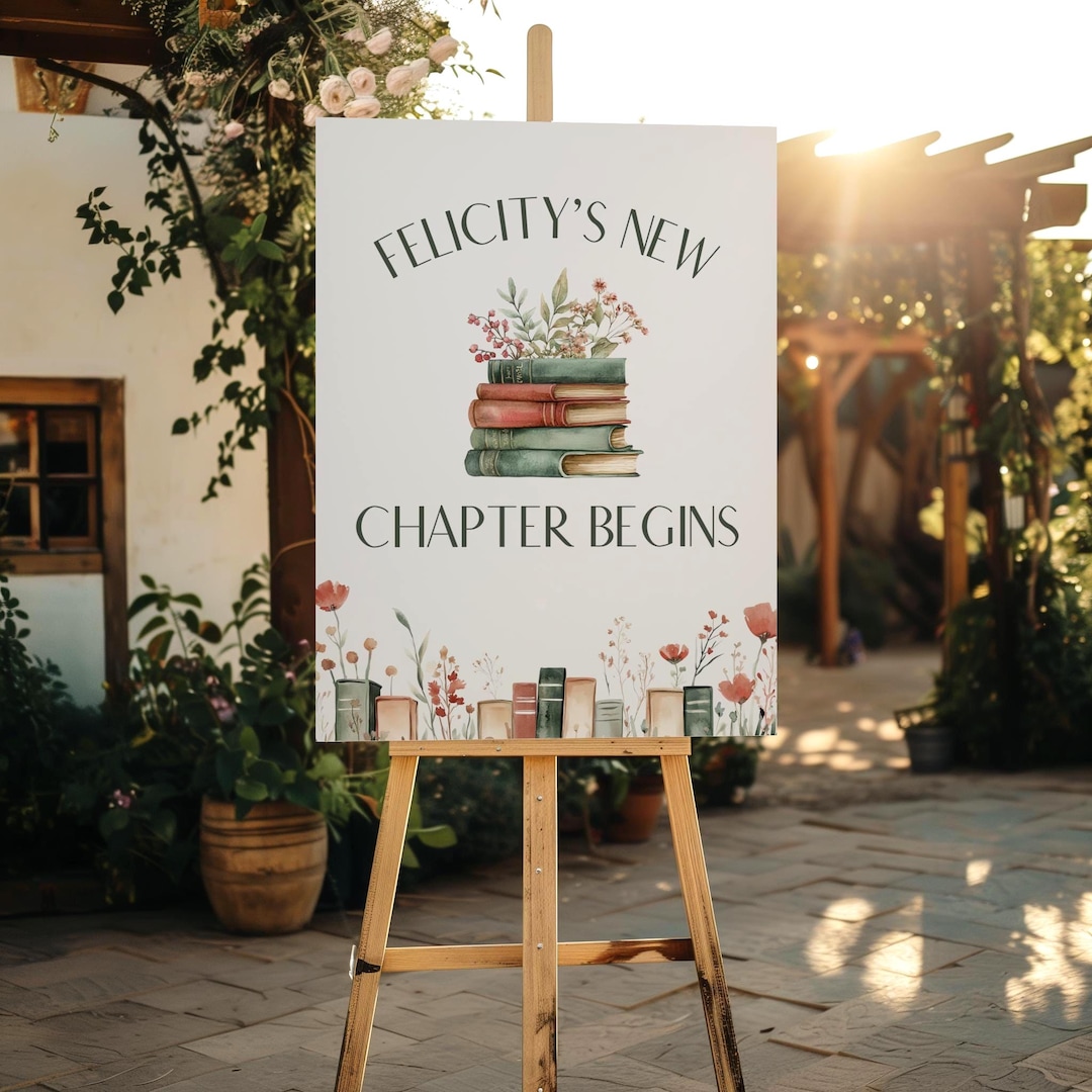 Her Next Chapter Bridal Shower Sign, Story Book Bridal Shower Welcome ...