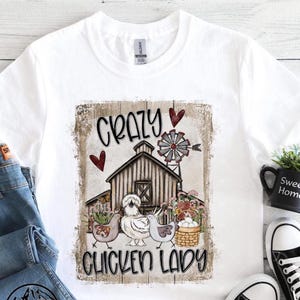 Crazy Huhn Lady Png, Sublimationsdesigns, Handtuch T-Shirt Druck, digitaler Download