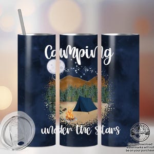 20 oz d'emballage de verre de camping, sublimation, modèle de verre maigre modèle PNG en téléchargement numérique