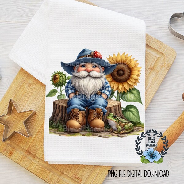 Towel Png, Forest Gnome Cottage Core Sublimation Design, For Pillows Mugs Shirts Tumblers Digital Product Download