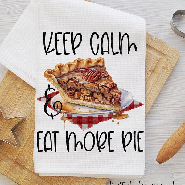 Pecan Pie Kitchen Towel Sublimation Design, Cooking  Baking Clipart PNG Digital Product Download