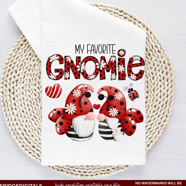 Coccinelle nain en sublimation de la Saint-Valentin, essuie-tout, oreiller, clipart gobelet PNG, téléchargement immédiat