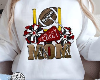 Cheer Mom Png, Cheer Team School Colors,  Sublimation Design, DTF Design, Digital Download