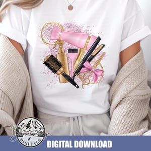 Hairstylist Png, Sublimation Design, Fashion Glam Beauty Salon Clipart Tumbler Shirt Design PNG, Digital Download