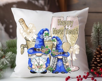 Happy New Year 2024 PNG, Sublimation de gnomes Design bleu gnomes du nouvel an produit numérique à télécharger PNG
