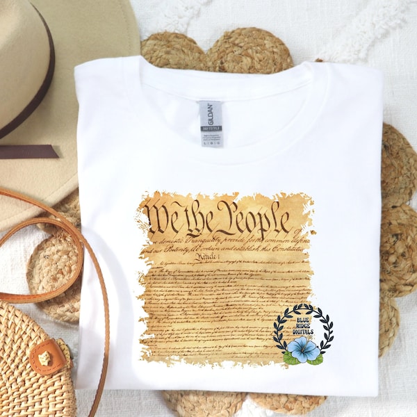 We the People Png Digital Product Download Distressed US Constitution Sublimation Design or Waterslide Background