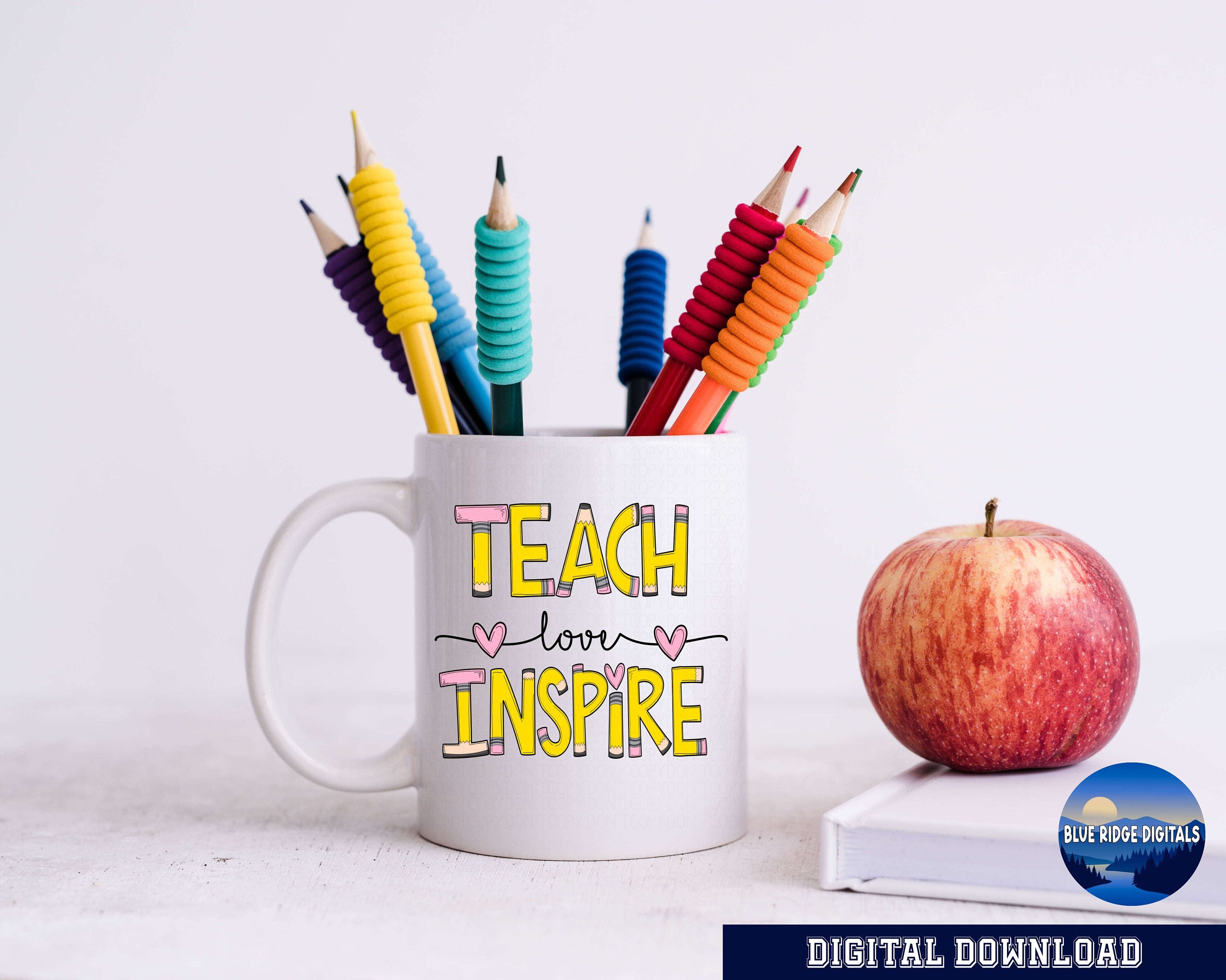 Sublimación Diseño Lápiz Diseño Enseñar Amor - Etsy España