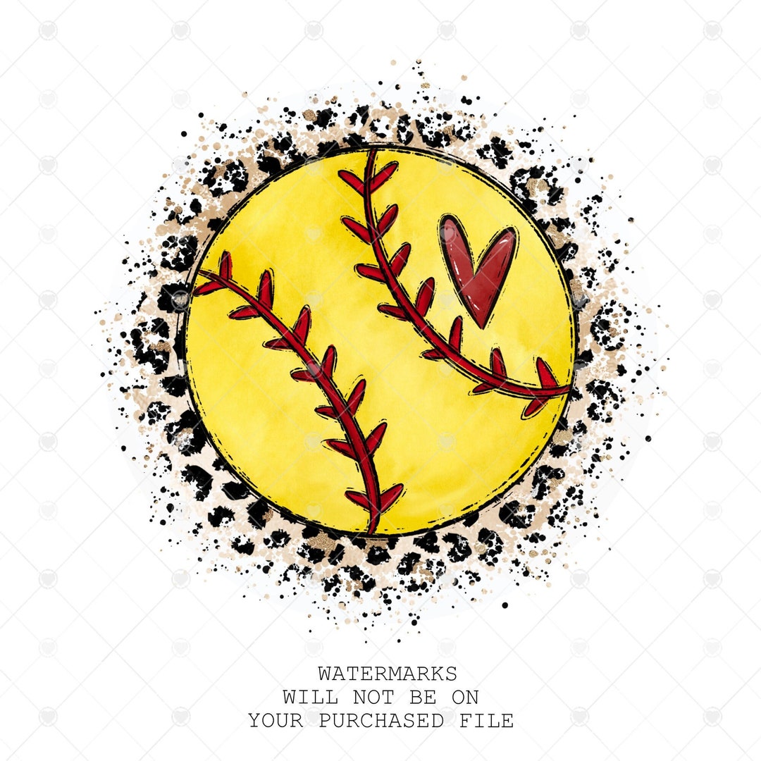 Softball Png Sublimation Designs Leopard Softball Clipart Etsy
