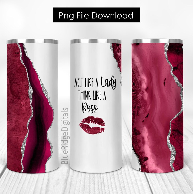 Download Act Like A Lady 20 oz Skinny Tumbler Sublimation Design | Etsy
