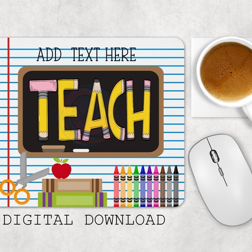 Teachers Gift Back to School Mouse Pad Design School Etsy