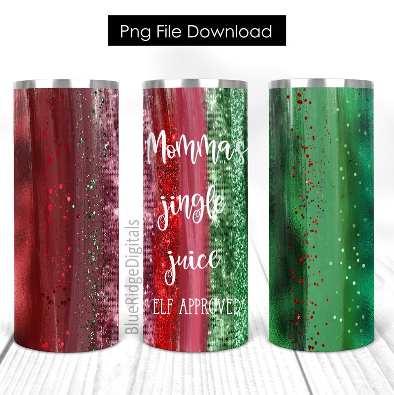 Download Christmas Brush Strokes 20 oz Skinny Tumbler Sublimation ...